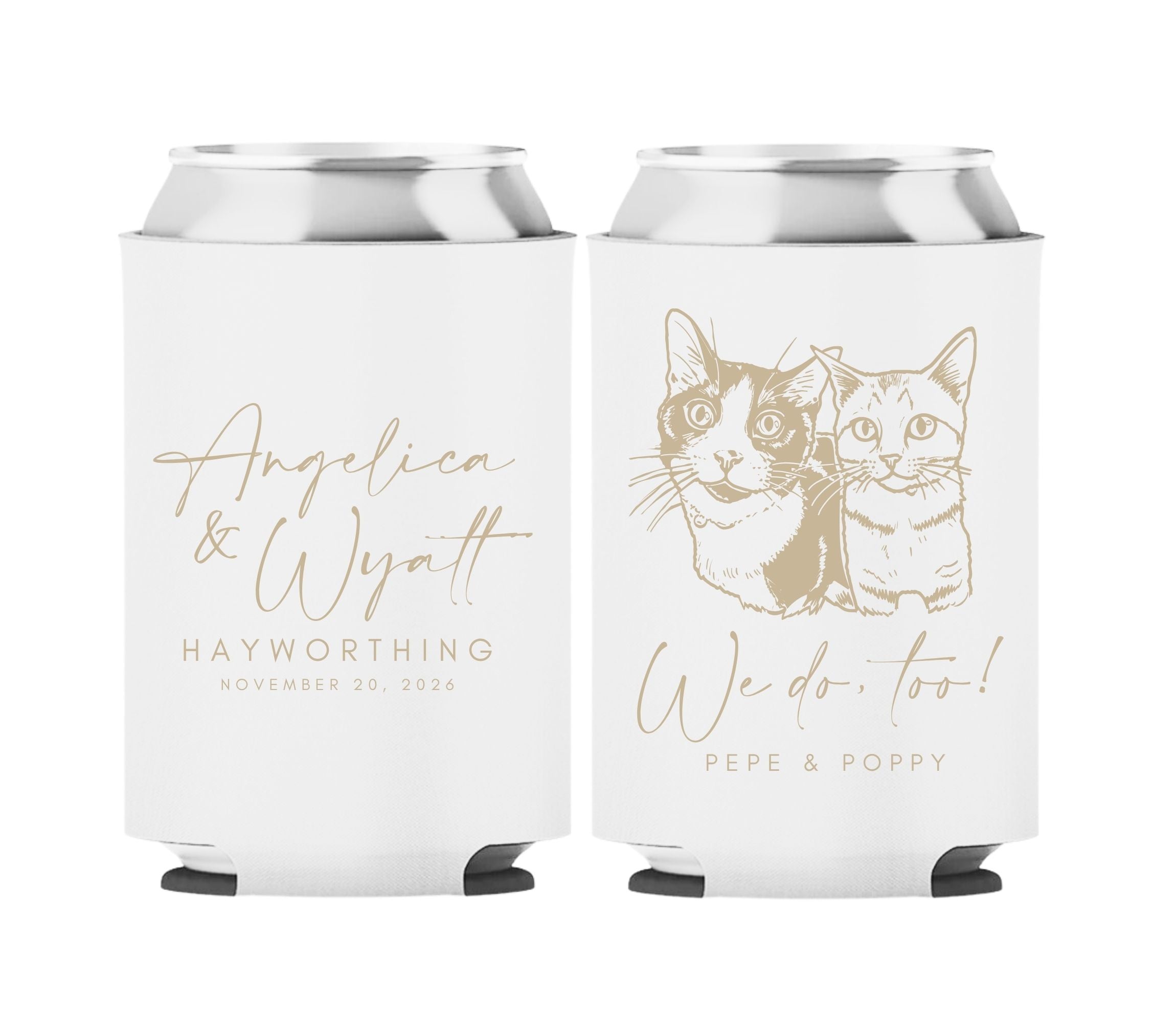 "Angelica & Wyatt" Customized Can Cooler