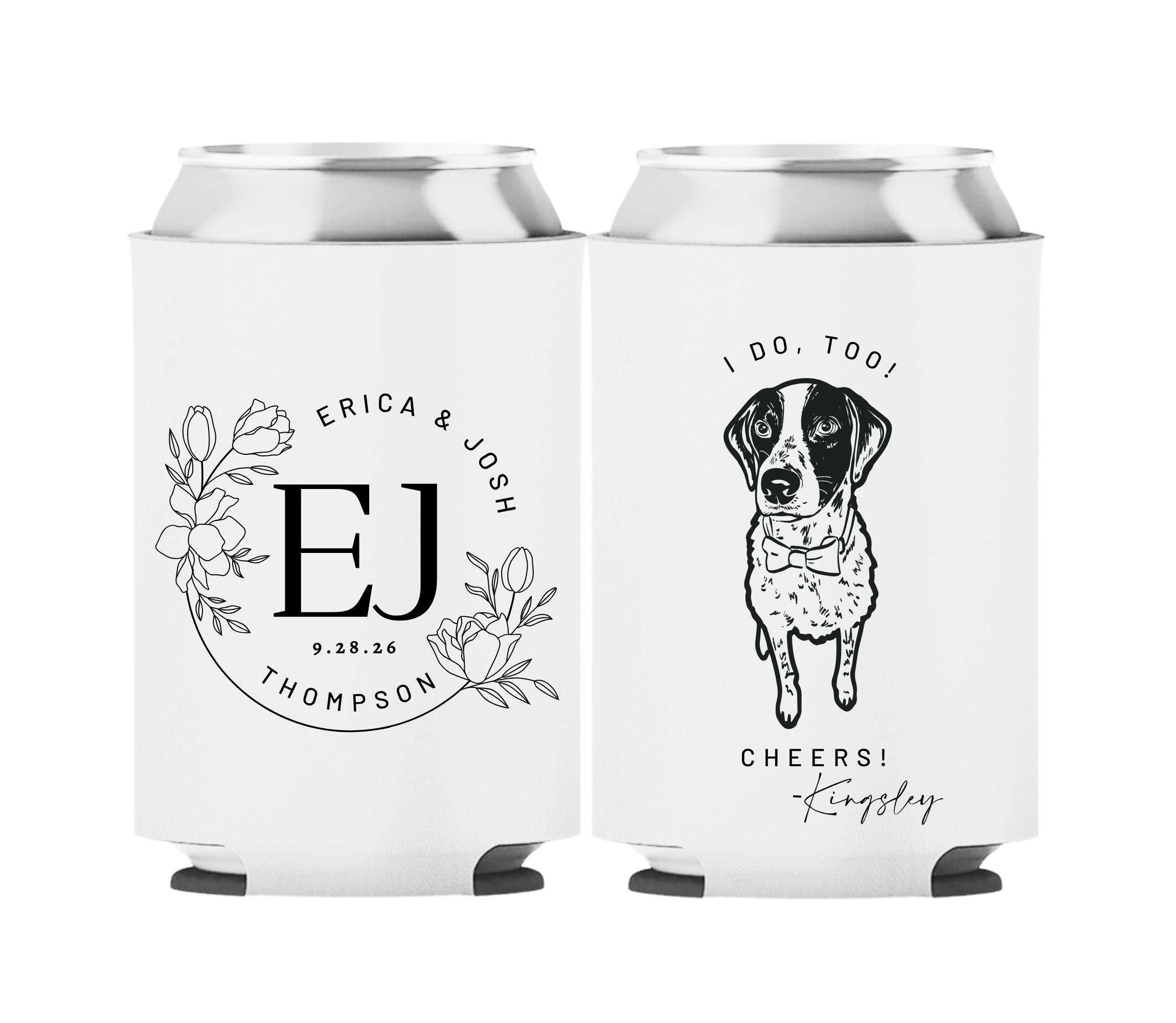 "Erica & Josh" Customized Can Coolers
