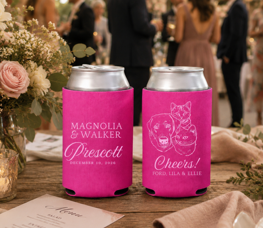 Custom dog and cat wedding can cooler