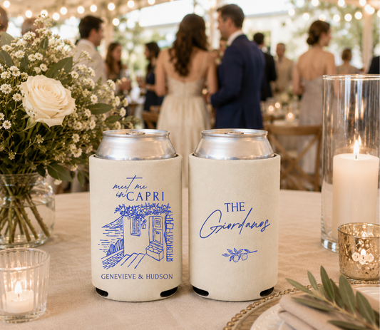 Capri Italy Wedding Can Coolers