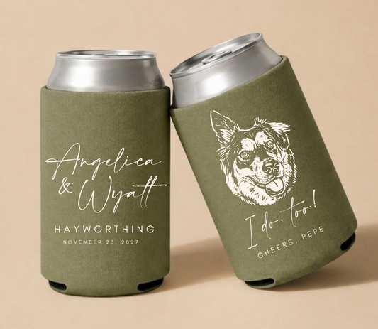 Cute Dog Script Letter Drink Wrap Favor