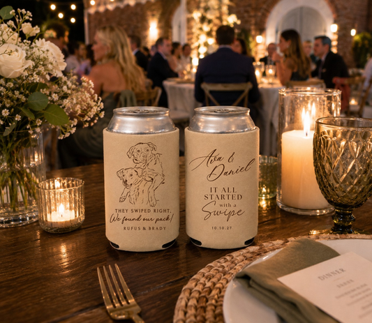 Pet-friendly wedding can cooler.