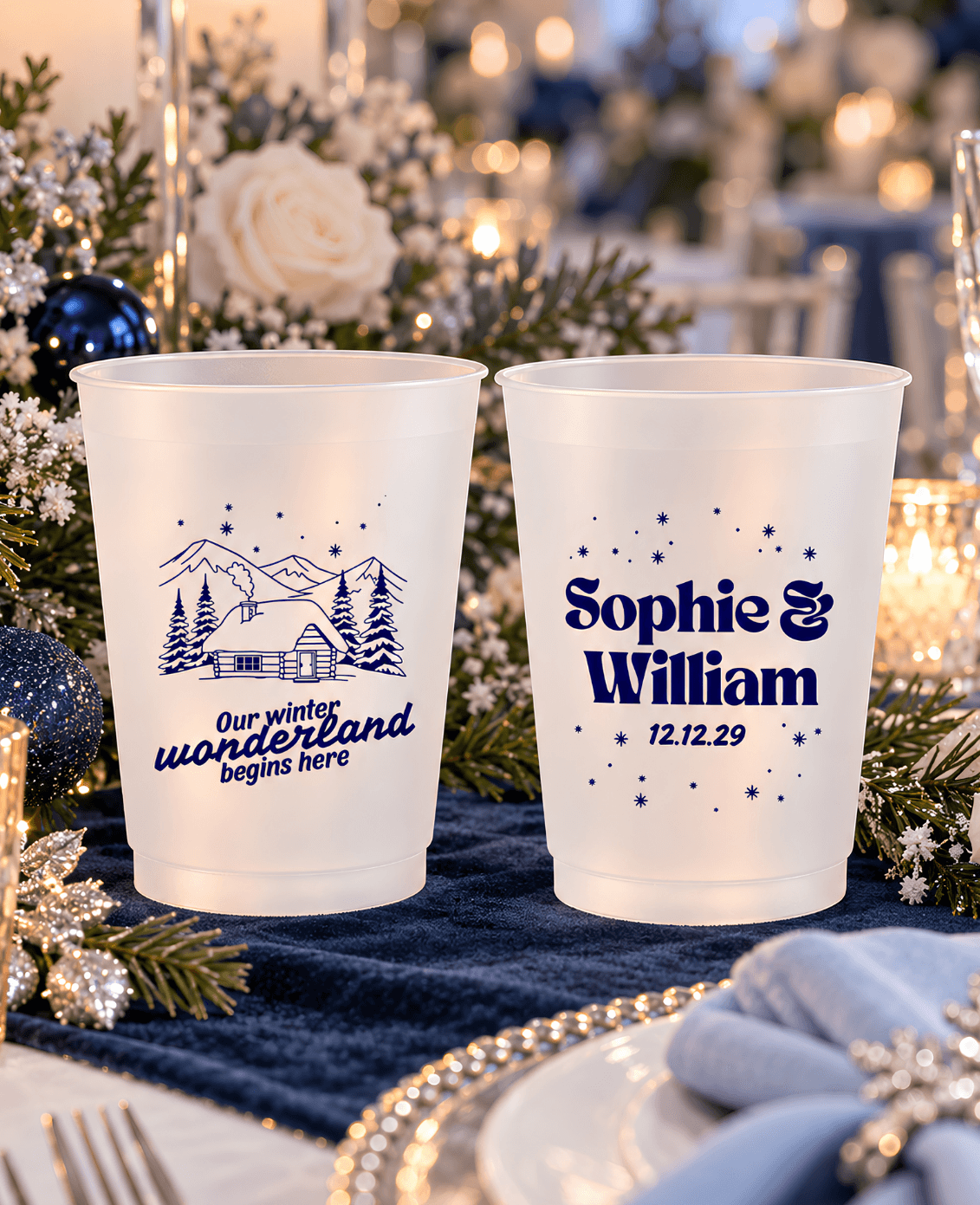 FROSTED CUPS - CHRISTMAS