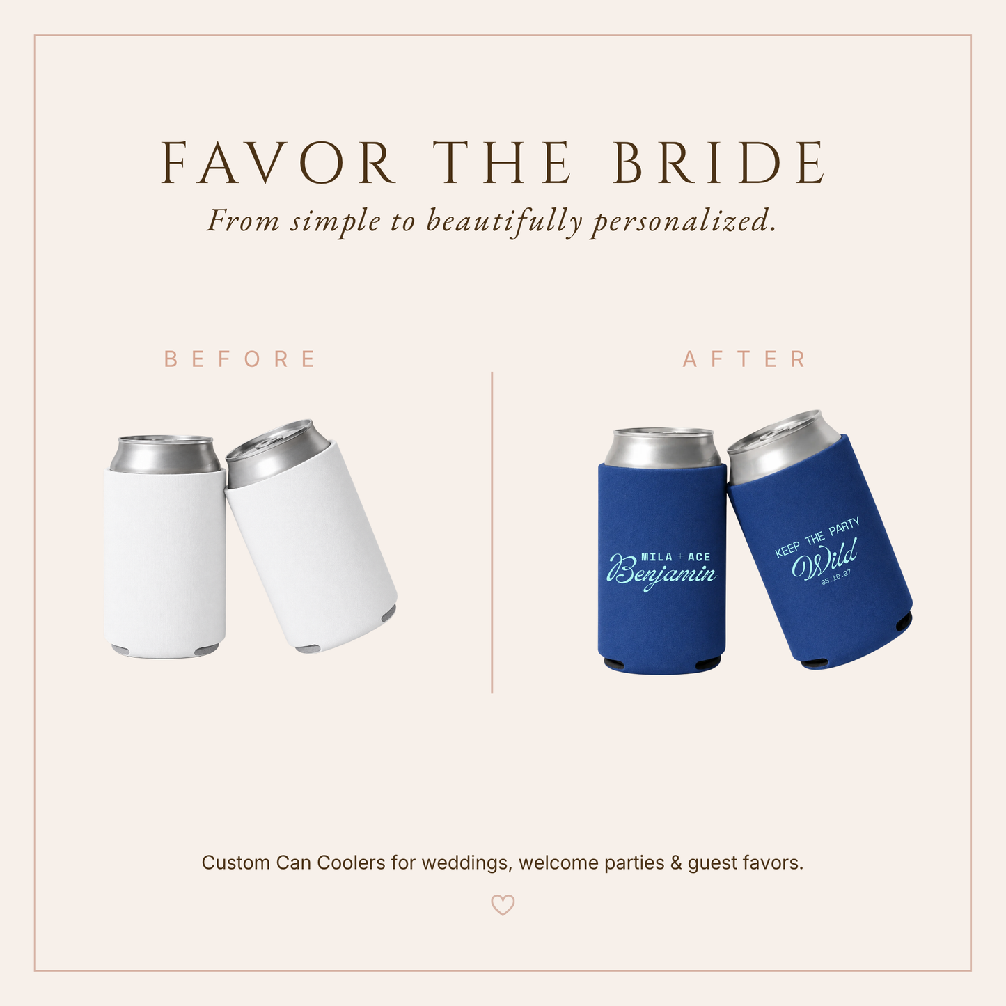Personalized Royal Blue Party Wedding Can Coolers