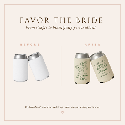 Personalized Western Rustic Wedding Can Coolers