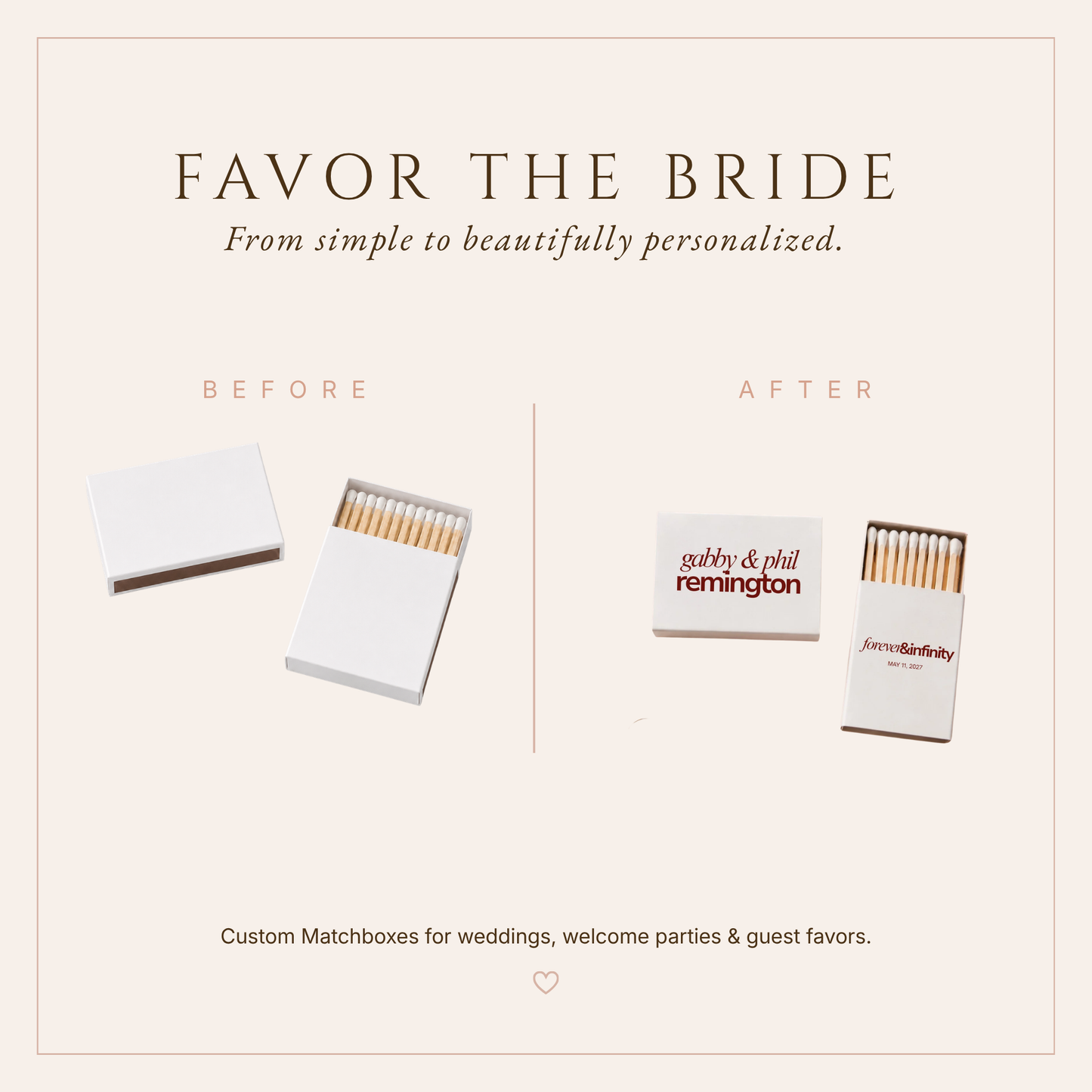Forever and Infinity Wedding Matchbox