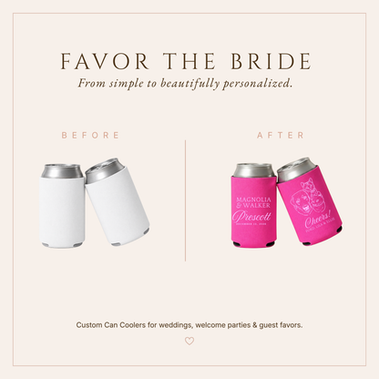 Personalized Multi Pet Wedding Can Coolers