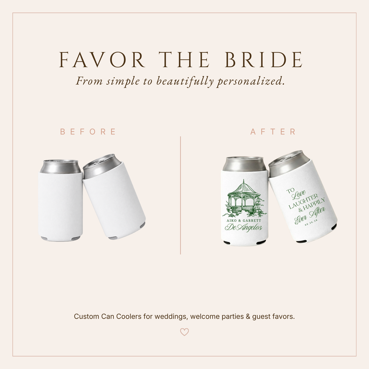 Personalized Gazebo Wedding Can Coolers