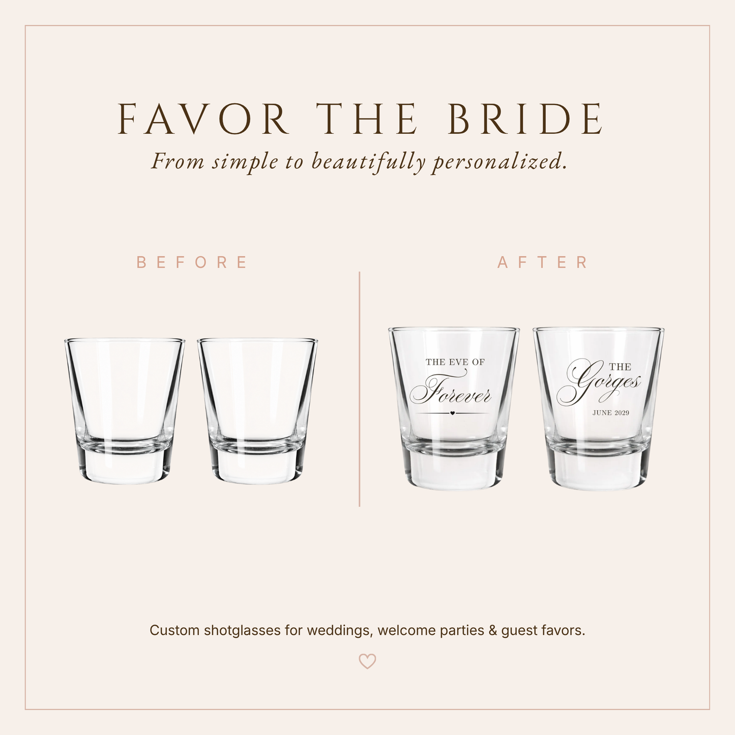 Personalized Night Before Wedding Shot Glasses