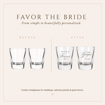 Personalized Night Before Wedding Shot Glasses