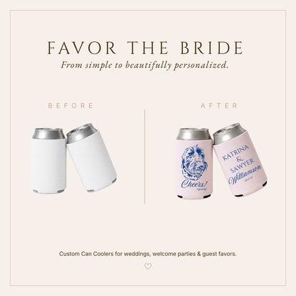 Personalized Pet Cheers Wedding Can Coolers