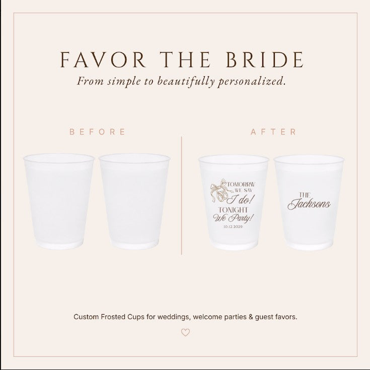 Personalized Rehearsal Dinner Frosted Cups