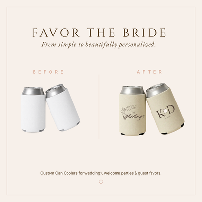 Personalized Family Name Wedding Can Coolers