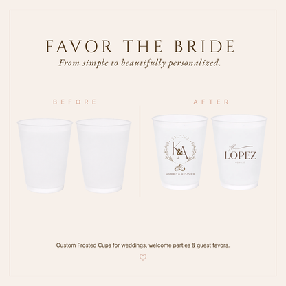Personalized Rustic Monogram Wedding Frosted Cups