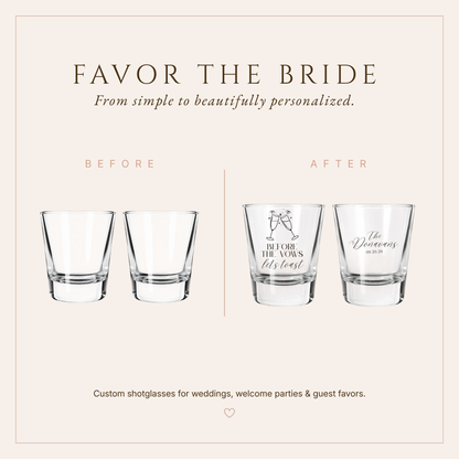 Personalized Wedding Welcome Party Shot Glasses