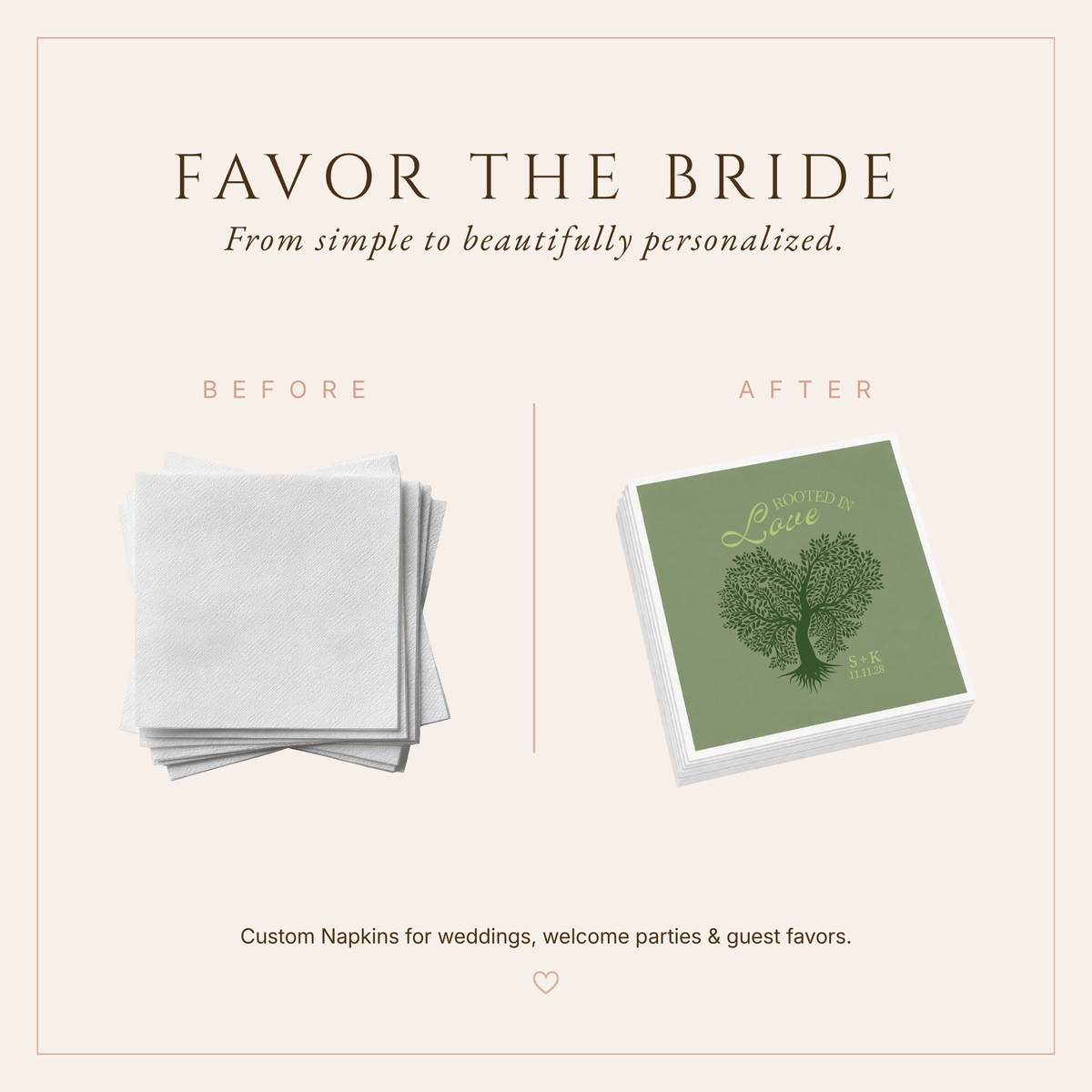 Rooted in Love Wedding Table Napkins