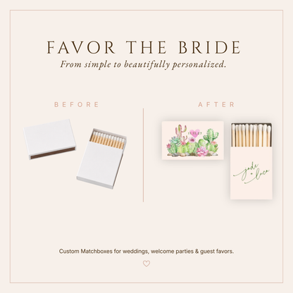 Cactus wedding Matchbox
