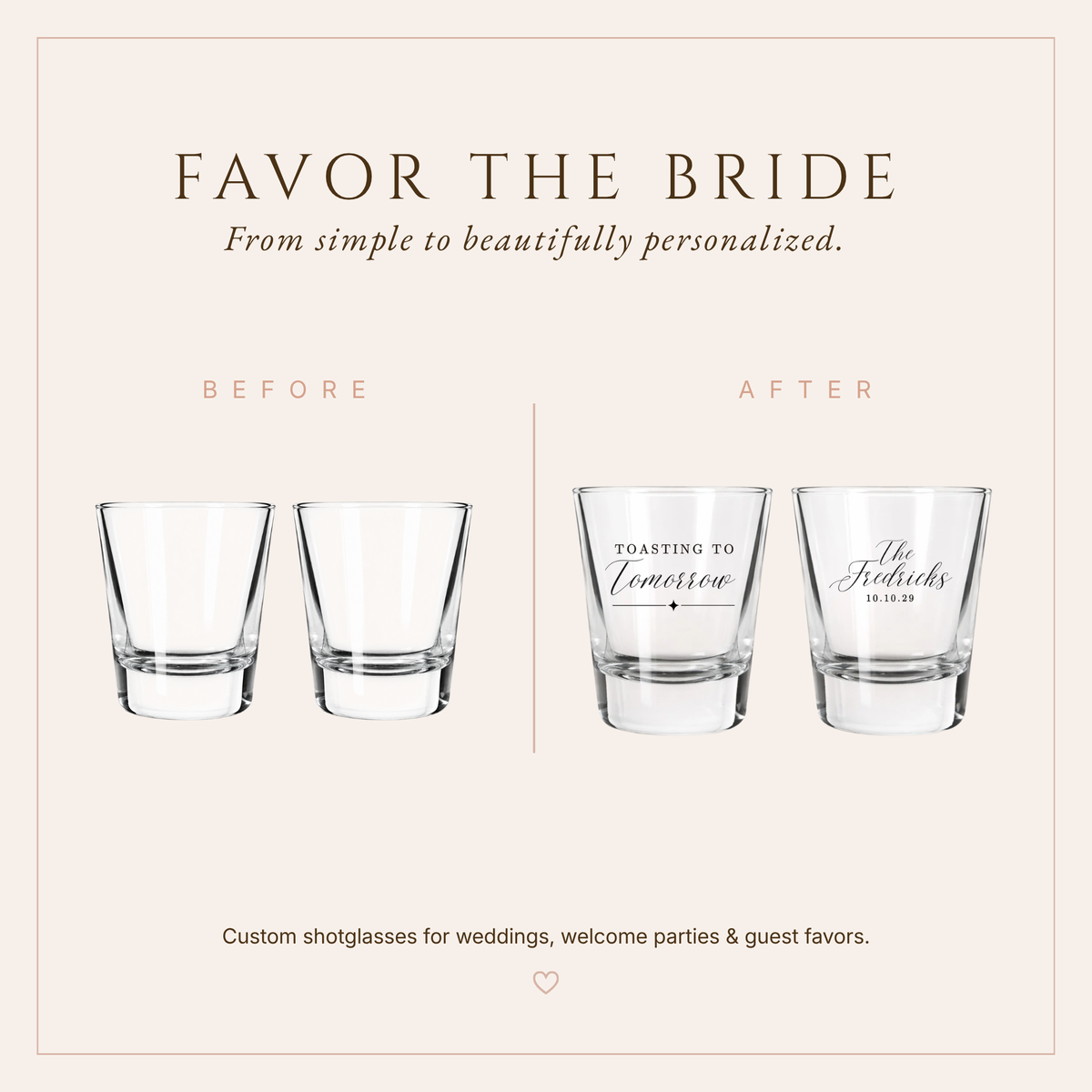 Personalized Wedding Welcome Shot Glasses