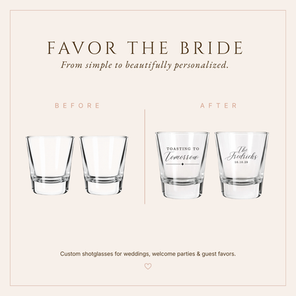 Personalized Wedding Welcome Shot Glasses