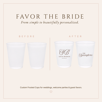 Personalized Monogram Wedding Frosted Cups
