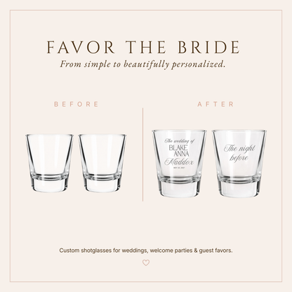 Personalized Wedding Eve Shot Glasses