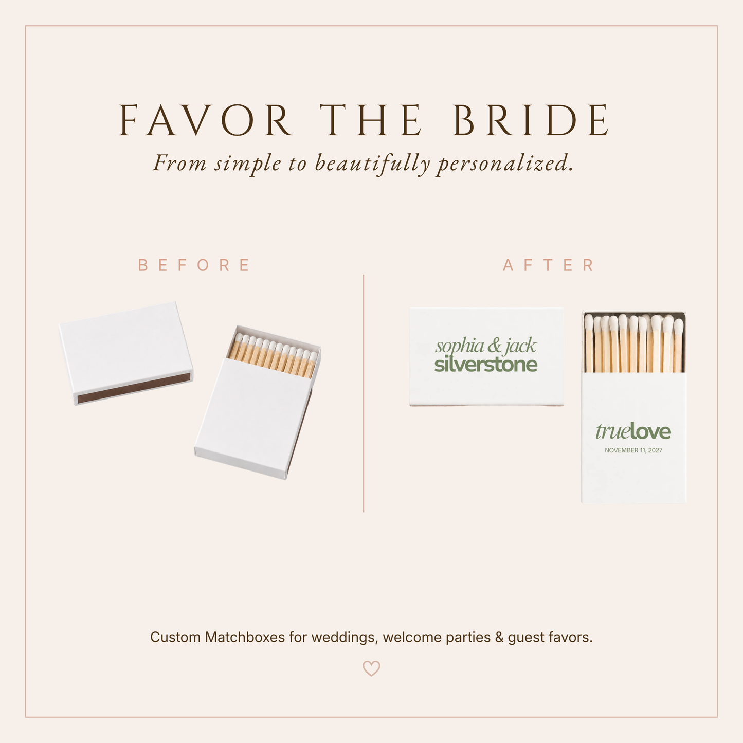 True Love Wedding Matchbox