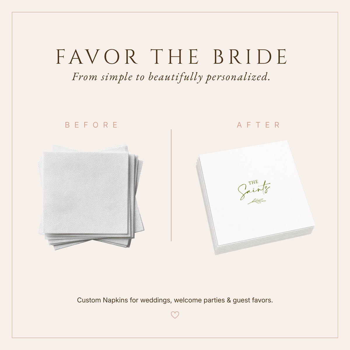 Personalized Family Name Wedding Table Napkins