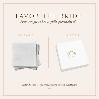 Personalized Family Name Wedding Table Napkins
