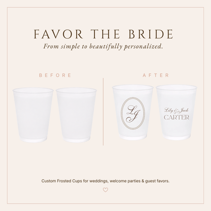 Personalized Elegant Monogram Wedding Frosted Cups