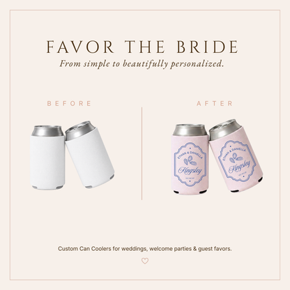 Oyster bar Wedding Can Coolers