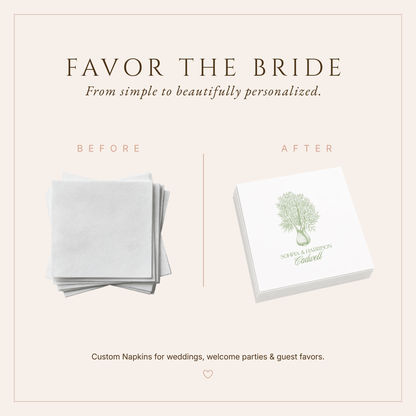 Personalized Greenery Elegant Table Napkins
