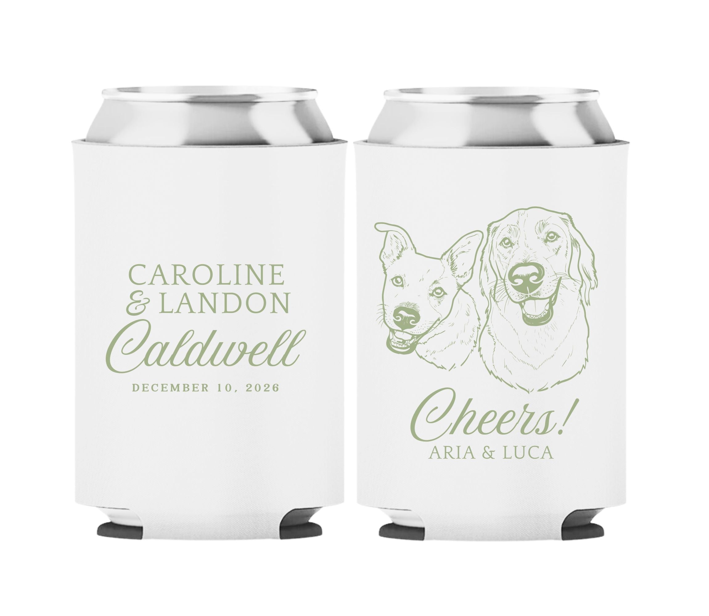 "Caroline & Landon" Customized Can Cooler