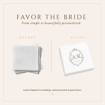 Personalized Elegant Wedding Table Napkins