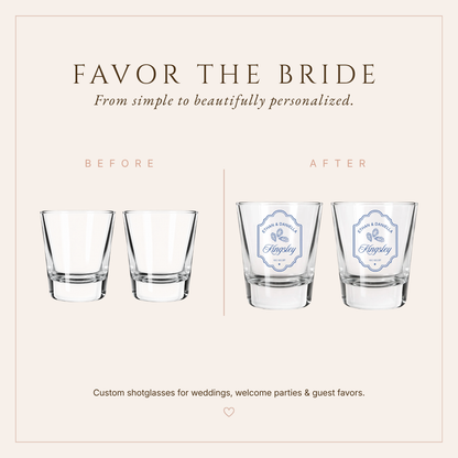 Personalized Oyster Wedding Shot Glasses