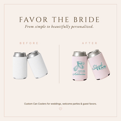 Shuck Yeah Oyster Wedding Can Coolers