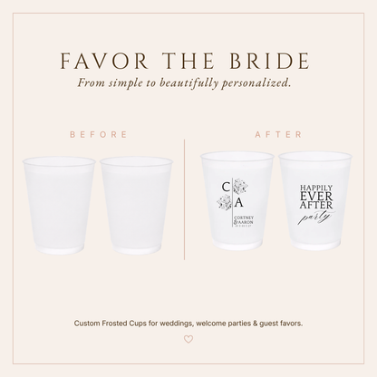 Personalized Wedding Bloom Party Frosted Cups