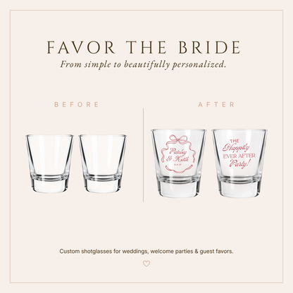 Personalized Happily Ever After Party Shot Glasses