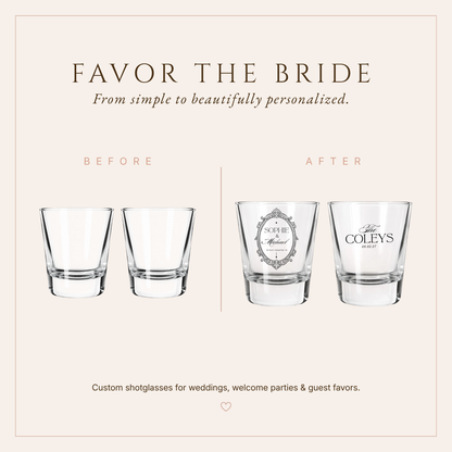 Personalized Elegant Wedding Shot Glasses