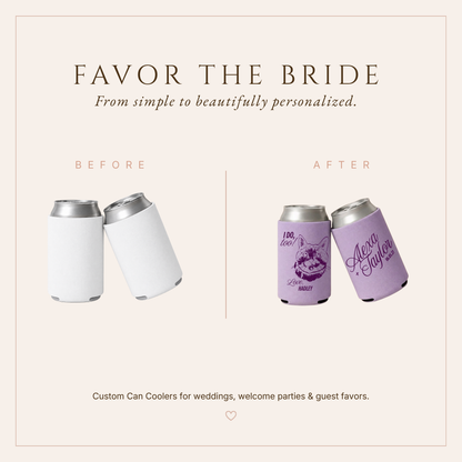 Personalized I Do Too Cat Wedding Can Coolers