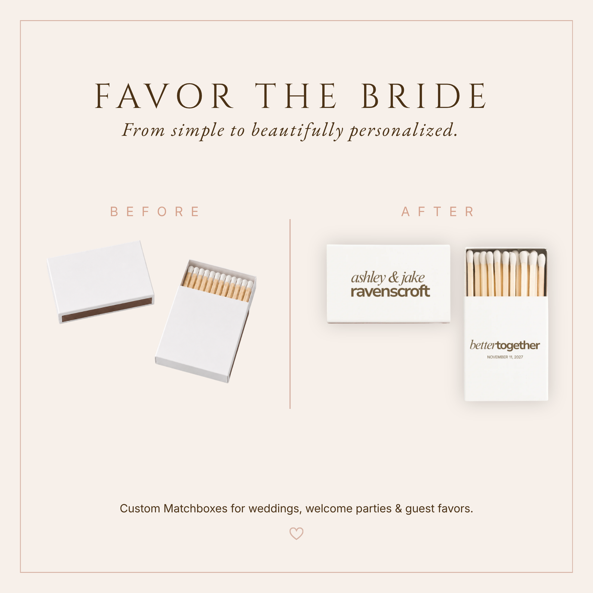 Better Together Wedding Matchboxes