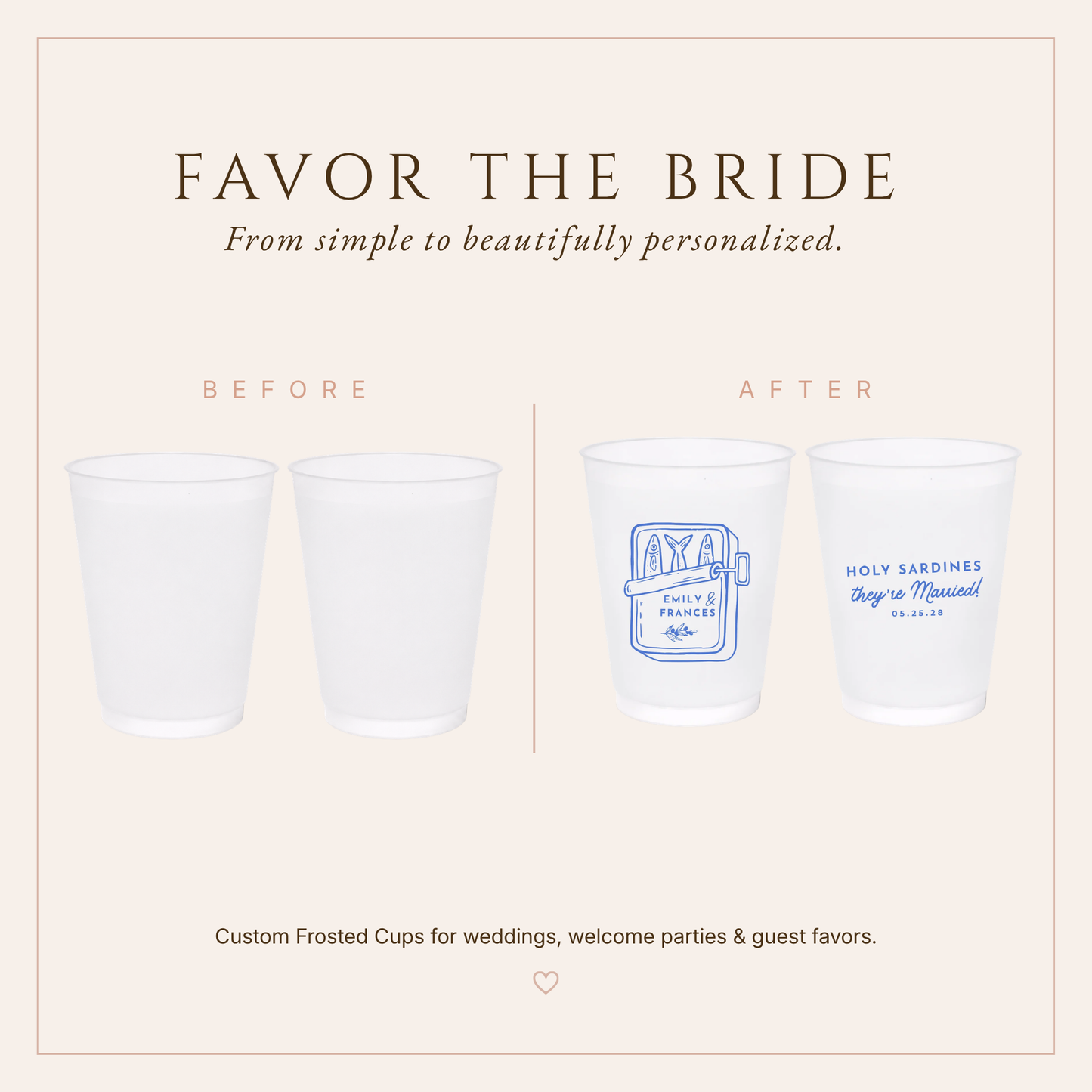 Personalized Holy Sardines They’re Married Frosted Cups