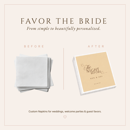 Personalized The Night Before Wedding Table Napkin