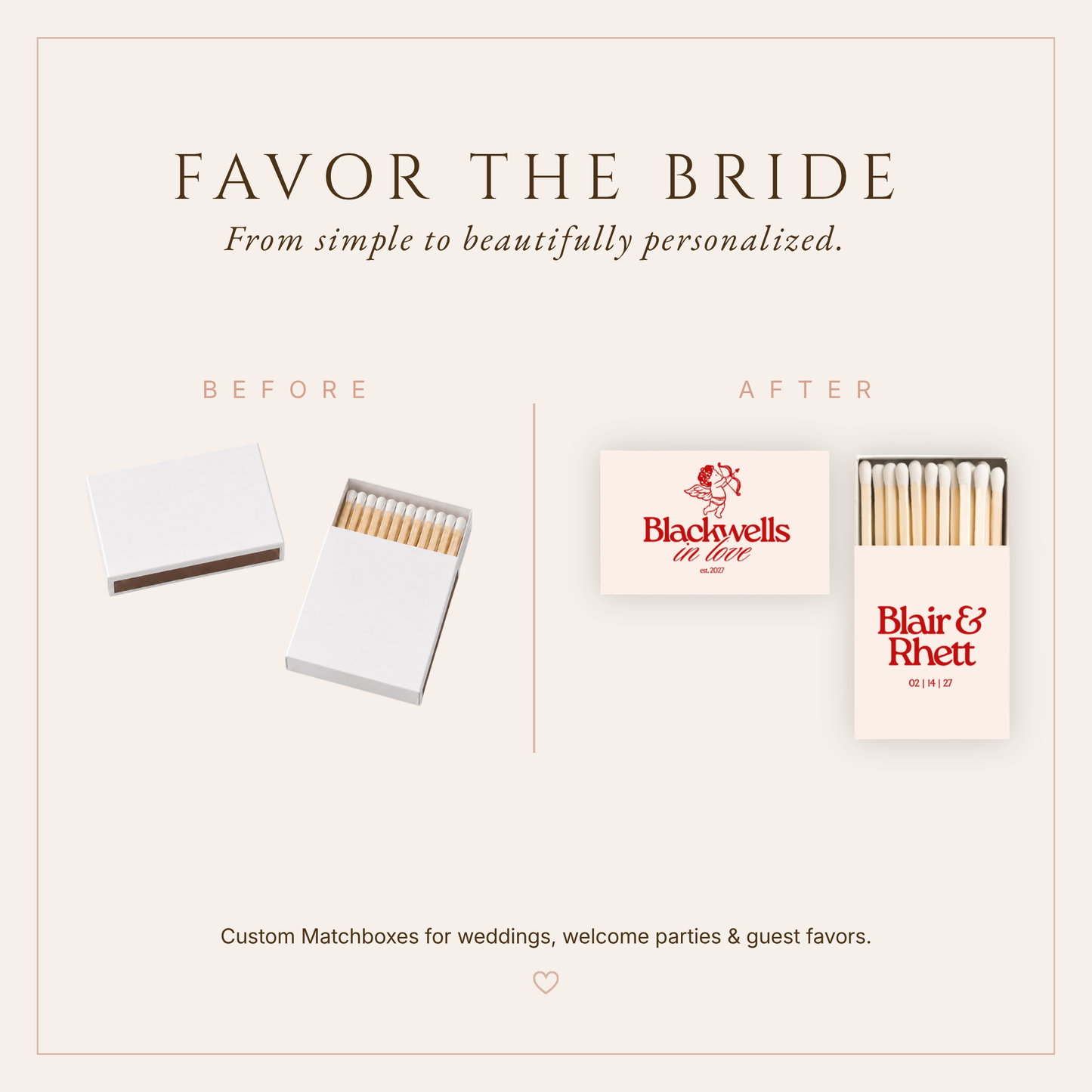 In Love Wedding Matchboxes