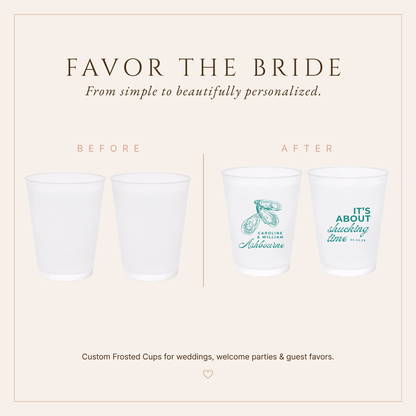 Personalized Oyster Wedding Frosted Cups