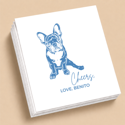 Personalized Pet Portrait Wedding Napkins