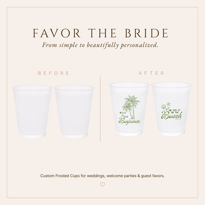 Personalized Beach Wedding Frosted Cups