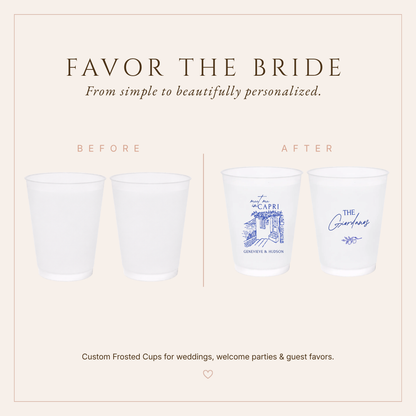 Personalized Capri Italian Coastal Wedding Frosted Cups