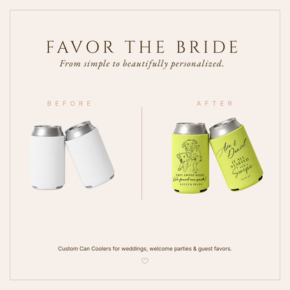 Personalized Dog Wedding Can Coolers