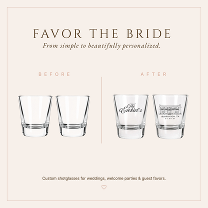 Personalized Iriswoods Tennessee Wedding Shot Glasses