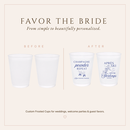 Personalized Après Ski Champagne Wedding Frosted Cups